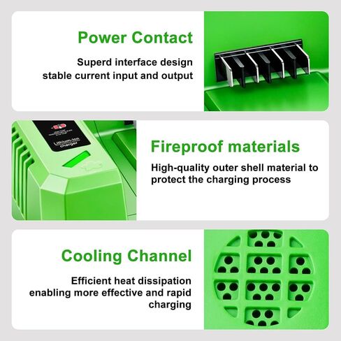 DTK Fast Charging Replacement for Greenworks 60V Chargers CH60R00 CH60DP01 2936902 60DPC10A Rapid Ultra Turbo Battery Charger in Kuwait