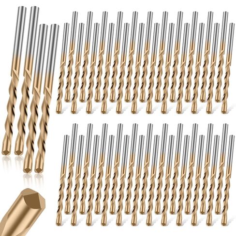 1/8 Inch Drywall Bits 50PCS, Guide Point Cutting Router Bits for Drywall Thin Soft Wood Use, Spiral Saw Tip Bit Brocas para Drywall Set (50PCS Gold Style) in Kuwait