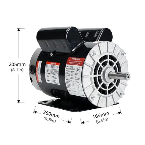 2 HP Electric Motor, 115/230V Single Phase, 3450 RPM, 56 Frame, 5/8" Keyed Shaft, Air Compressor Replacement Motor in Kuwait