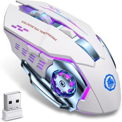 MELOGAGA Wireless Gaming Mouse Bluetooth/2.4G RGB Rechargeable -Black in Kuwait