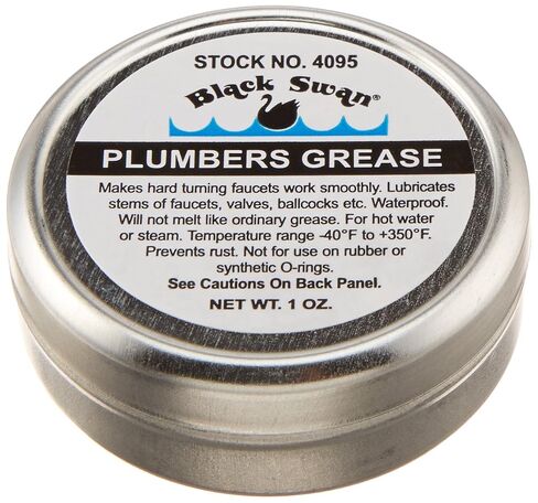 Black Swan Plumbers Grease, Waterproof Faucet & Valve Lubricant, Heat Resistant Plumbing Grease for O-Rings, Stems, Fixtures & Metal Parts, Prevents Rust & Corrosion, 1oz in Kuwait