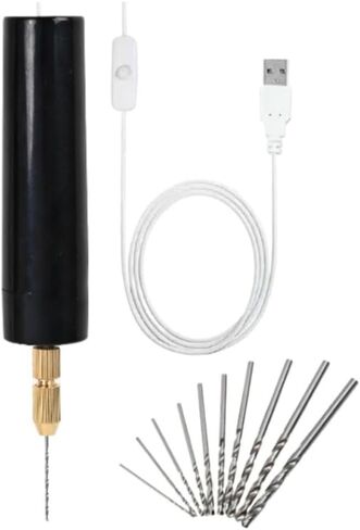 for MINI Electric Drill Set with 13 Bits for Resin, Wood, Jewelry, Paper, Metal Sheets, for acrylic and Aluminum Projects with Quick Change Chuck and Extended Cord (red) in Kuwait