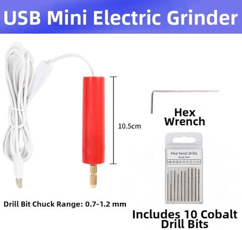 for MINI Electric Drill Set with 13 Bits for Resin, Wood, Jewelry, Paper, Metal Sheets, for acrylic and Aluminum Projects with Quick Change Chuck and Extended Cord (red) in Kuwait