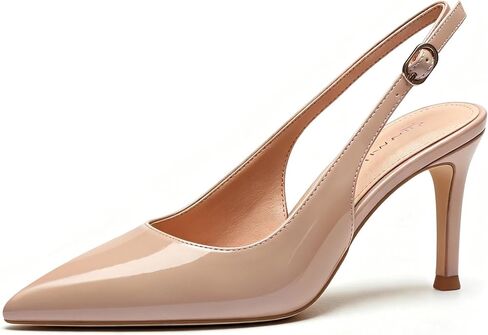 Slingback Heels Women Pumps Closed Pointed Toe Heels Stiletto Heel Wedding Party Work Pumps Dress Shoes in Kuwait