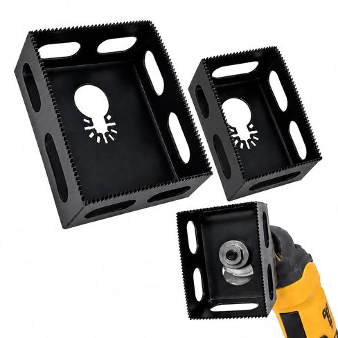 2 Pack Upgrade Drywall Outlet Cutter, Square Slot Cutter for Outlet Boxes | Compatible with DeWalt 20V Milwaukee M18 Oscillating Multi-Tool, Faster Outlet Box Openings in Drywall, Sheetrock and Wood in Kuwait