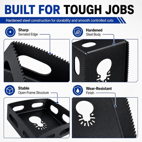 2 Pack Upgrade Drywall Outlet Cutter, Square Slot Cutter for Outlet Boxes | Compatible with DeWalt 20V Milwaukee M18 Oscillating Multi-Tool, Faster Outlet Box Openings in Drywall, Sheetrock and Wood in Kuwait