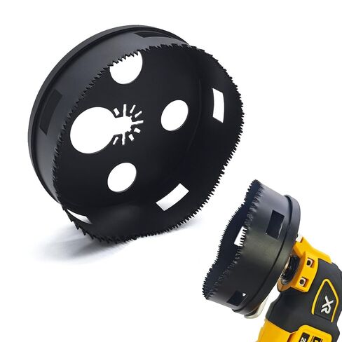 Upgrade Round Multi-Tool Hole Saw, Electrical Box Cutter Compatible with Dewalt 20V & Milwaukee M18 Oscillating Multi-Tool Blade, Ceiling Drywall Hole Cutter for Sheetrock(Hardened Steel, 4 1/4,1 pcs) in Kuwait
