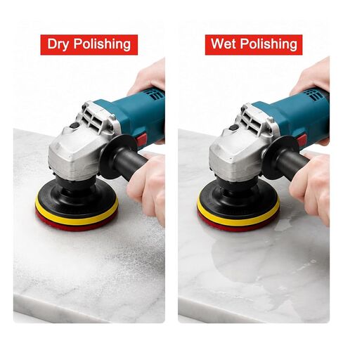 4" Diamond Dry Polish Pads Set, 7 Pcs 50-3000 Grit for Grinder | 5/8"-11 Backer Pad Included; Complete Polishing Pad Kit for Granite Marble Concrete Stone Quartz Surfaces in Kuwait