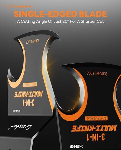 Crosstar 4PCS Oscillating Multi-Tool Hook Knife Blade, Push, Pull, and Scrape—3-in-1 Rigid Scraper & Knives, Suitable for Cutting Carpet, Adhesive Residue, Tiles, Cardboard, Asphalt Shingles in Kuwait