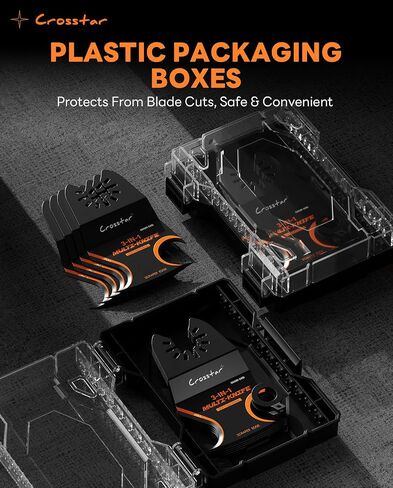 Crosstar 4PCS Oscillating Multi-Tool Hook Knife Blade, Push, Pull, and Scrape—3-in-1 Rigid Scraper & Knives, Suitable for Cutting Carpet, Adhesive Residue, Tiles, Cardboard, Asphalt Shingles in Kuwait