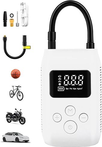 Portable Electric Air Pump, Max 130PSI Cordless Inflator, for Car Tires, Motorcycles, Bicycles, Balls in Kuwait
