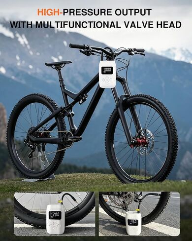 Portable Electric Air Pump, Max 130PSI Cordless Inflator, for Car Tires, Motorcycles, Bicycles, Balls in Kuwait