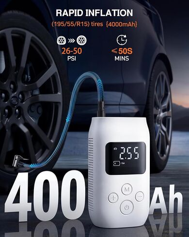 Portable Electric Air Pump, Max 130PSI Cordless Inflator, for Car Tires, Motorcycles, Bicycles, Balls in Kuwait