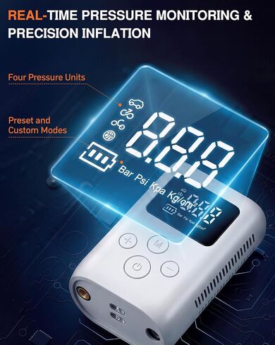 Portable Electric Air Pump, Max 130PSI Cordless Inflator, for Car Tires, Motorcycles, Bicycles, Balls in Kuwait