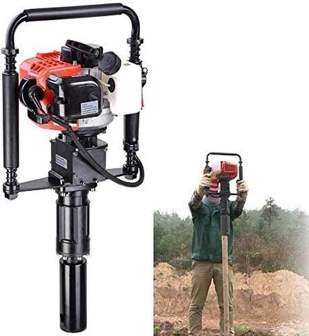 Gas Post Driver 32.7cc Pile Pounder 2 Stroke Gasoline T Post Driver Portable Petrol Post Punder Light Weight in Kuwait