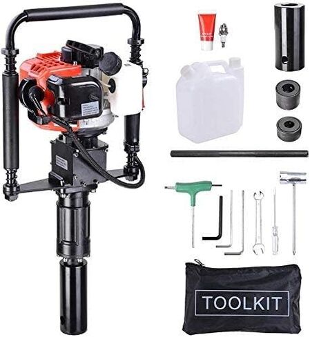 Gas Post Driver 32.7cc Pile Pounder 2 Stroke Gasoline T Post Driver Portable Petrol Post Punder Light Weight in Kuwait