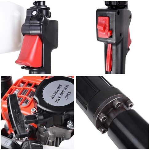 Gas Post Driver 32.7cc Pile Pounder 2 Stroke Gasoline T Post Driver Portable Petrol Post Punder Light Weight in Kuwait