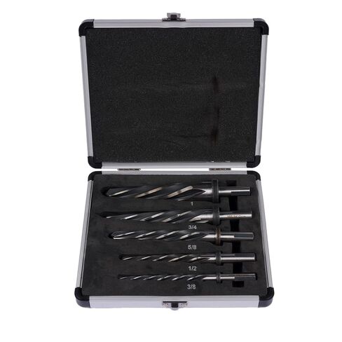 M2 HSS Taper Chucking Reamer 5pcs Set 1/2" Shank 5-Spiral Flute | Covers 3/8", 1/2", 5/8", 3/4", 1"; For steel, metal, wood, alloy, plastic, Bridge construction & general reaming in Kuwait