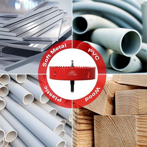 Hole Saw 5 1/2" (140mm) for Wood, HSS Bi-Metal Hole Cutter with Pilot Drill Bit for Plywood, Cornhole, Ceiling and Drywall in Kuwait