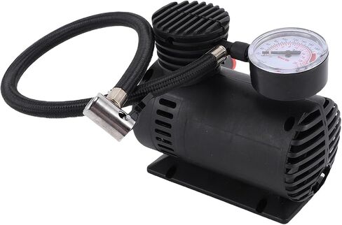Generic Mini Air Compressor, Portable 12V Tire Inflator Pump with Pressure Detector, for Tires Soccer Basketball Balloons in Kuwait