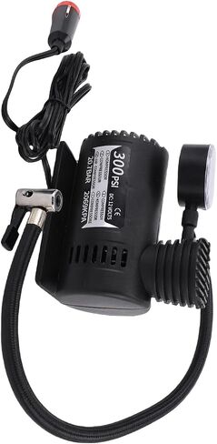 Generic Mini Air Compressor, Portable 12V Tire Inflator Pump with Pressure Detector, for Tires Soccer Basketball Balloons in Kuwait