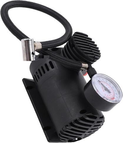 Generic Mini Air Compressor, Portable 12V Tire Inflator Pump with Pressure Detector, for Tires Soccer Basketball Balloons in Kuwait