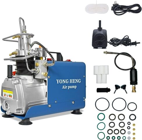 YONG HENG 4500Psi/30Mpa/ High Pressure Air Compressor Pump, LCD Display Pcp Air Compressor Pump, Auto-Stop Version with Built-in Water-Oil Separator Filter, for Filling PCP Air Rifle in Kuwait