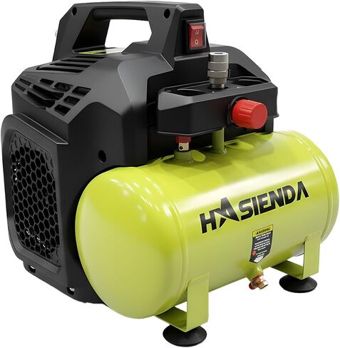 2 Gallon Quiet Air Compressor, Touch-Safe Fully Encased Design with Ergonomic Handle, Lightweight & Oil-Free for Home Use, Auto Care, Painting & Woodworking in Kuwait