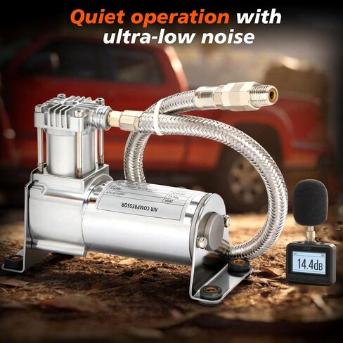 12V Heavy Duty 444c Air Compressor Kit - 120 PSI,Replacement for Air Lift 16092 16192, 16092 Air Compressor System Applicable to Train Horns, Air Horns, Pneumatic Suspension (2 PACK) in Kuwait
