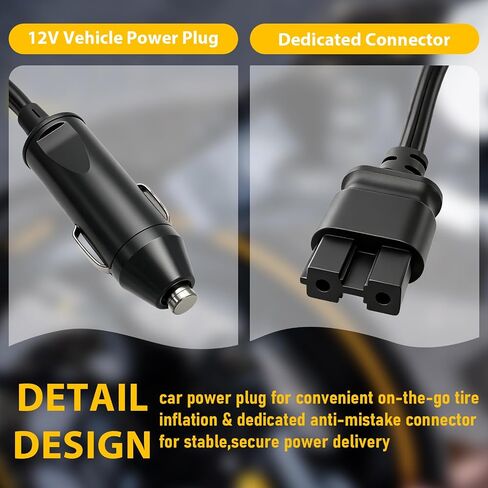 12V DC Power Cord N506585, Car Charger Cable Compatible with Dewalt 20V MAX Tire Inflator DCC020IB Type 1/2, DCC020IB-CA Air Compressor, Vehicle Cigarette Lighter Power Supply Charging Plug Cord in Kuwait