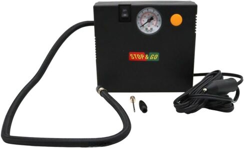 Stop & Go RCP-A37B Air Compressor/Inflater with 12V Car Adapter & Built in LED Light for Automotive, Motorcycle, Scooter, ATV, UTV, Golf Cart, Lawn Mower, or Other Inflation Purposes in Kuwait