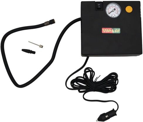 Stop & Go RCP-A37B Air Compressor/Inflater with 12V Car Adapter & Built in LED Light for Automotive, Motorcycle, Scooter, ATV, UTV, Golf Cart, Lawn Mower, or Other Inflation Purposes in Kuwait