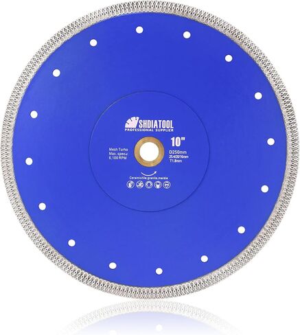 SHDIATOOL 12-Inch Diamond Saw Blade Cutting Disc for Porcelain Tile | Ceramic, Granite, Marble & Brick | Turbo Cutting Wheel | 1-In, 4/5-In Arbor | Dry & Wet Cutting | Fit Angle Grinder in Saudi Arabia