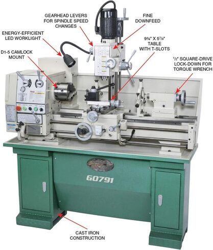 Grizzly Industrial G0791-12" X 36" Combination Lathe/Mill in Kuwait