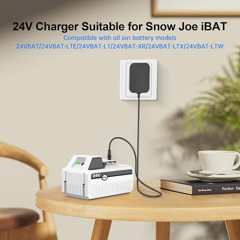 24V Charger for Snow Joe & Sun Joe 24V IBAT24 and 24VBAT Series Batteries | Compatible with 24VBAT 24VBAT-LTE 24VBAT-LT 24VBAT-XR 24VBAT-LTW IBAT24-LTE IBAT24-LT IBAT24-XR Power Supply in Kuwait