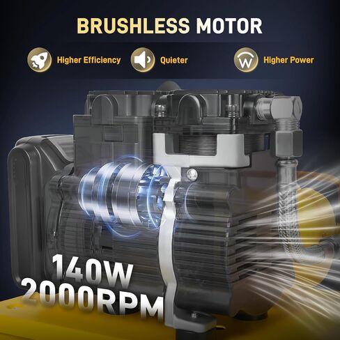 Cordless Air Compressor for Dewalt 20V Battery,Lightweight, Ultra Quiet, Max 116 PSI Pressure, Oil-Free, 0.26 Gallon Tank,65 dB Noise Level Portable Air Compressor, for Brad and Roofing Nailers in Kuwait