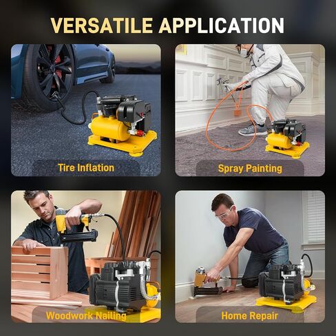 Cordless Air Compressor for Dewalt 20V Battery,Lightweight, Ultra Quiet, Max 116 PSI Pressure, Oil-Free, 0.26 Gallon Tank,65 dB Noise Level Portable Air Compressor, for Brad and Roofing Nailers in Kuwait