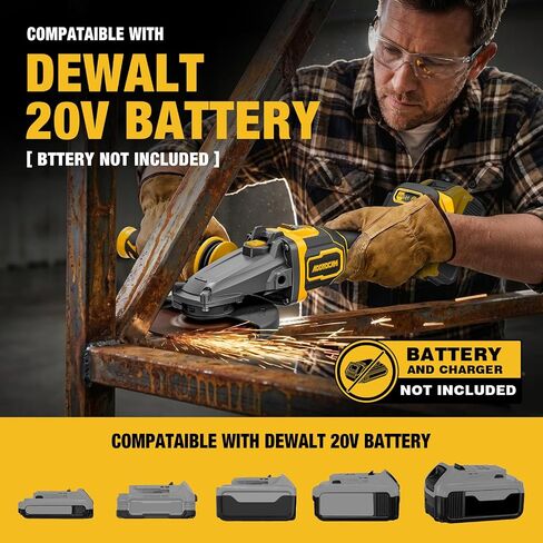 Flathead Angle Grinder for DeWalt 20V MAX Battery (Tool Only) | 5-in. brushless motor, 3 speeds (3500/5500/8500 RPM), gyroscopic kickback protection for tight corners, welds & pipes. in Kuwait