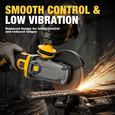 Flathead Angle Grinder for DeWalt 20V MAX Battery (Tool Only) | 5-in. brushless motor, 3 speeds (3500/5500/8500 RPM), gyroscopic kickback protection for tight corners, welds & pipes. in Kuwait