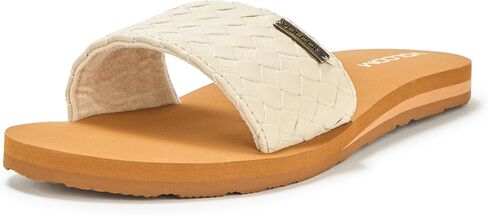 Volcom Women's Simple Slide Sandals – Cushioned Synthetic Leather Strap Slides With Padded Footbed in Kuwait