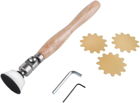 O'SKOOL Woodturning Bowl Sander Tool Kit, with Rotating Head for Inside Curves, 2" (50mm) Sanding Pad, 30pcs Sanding Discs #80#150#220, WDT019 in Kuwait