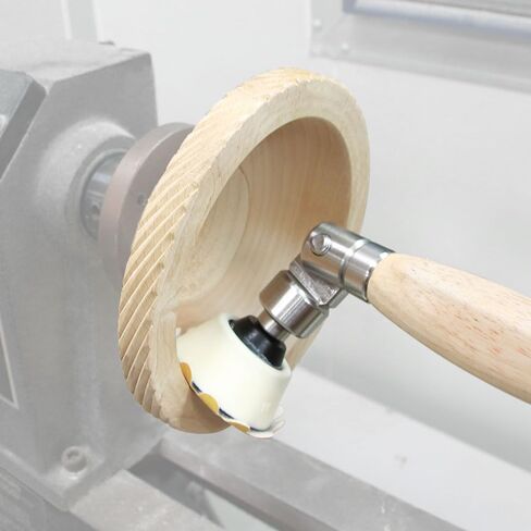 O'SKOOL Woodturning Bowl Sander Tool Kit, with Rotating Head for Inside Curves, 2" (50mm) Sanding Pad, 30pcs Sanding Discs #80#150#220, WDT019 in Kuwait
