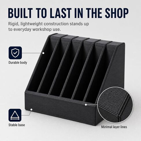 2 Inch Sanding Disc Holder with 6 Dividers – Tabletop Storage Organizer for 50mm Abrasive Pads | Keeps Grits Sorted and Workshop Tidy | Freestanding Compact Caddy for in Kuwait