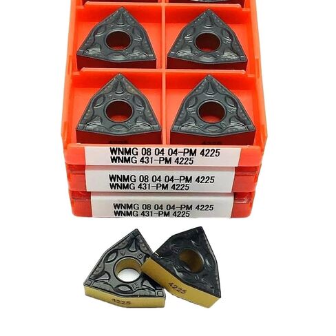 High Toughness Turning Blade Machine Accessories 10PCS WNMG080408-PM 4225 WNMG080404-PM Hard Alloy External Turning Tool Lathe Tools(WNMG080404-PM 4225) in Kuwait