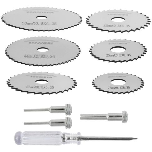 6 Pack Rotary Tool Saw Blades Kit - with 1/8" 1/4" Round Shank Precision Cutter Wheel for Soft Metal Wood Plastic Household DIY Projects in Kuwait