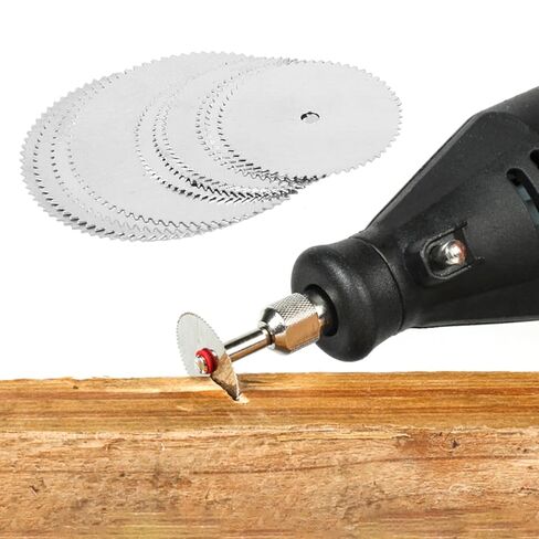 FABULETTA 11pcs Saw Blade Set Stainless Steel Cutting Disc for Rotary Tool Electric Grinding Wood Plastic PVC Pipe Silver 22mm 25mm 32mm with Rod Power Tool Accessories in Kuwait