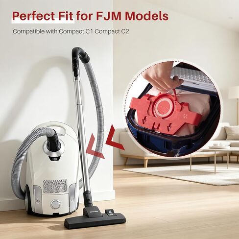 3D AirClean Dust Bags Replacement for Miele FJM Vacuum, Compatible with Compact C2 C1 Complete C1 S241 S290 S300i S500 S700 S4 S6 Series, 10 Pack with 3 Motor Filters & 3 AirClean Filters in Kuwait