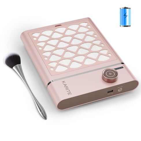 Karite Nail Dust Collector, Upgrade Vacuum Dust Collector with Filter & 30pcs Papers, 5000RPM Power Suction, 6000mAh Rechargeable Dust Collector Nail Tech, Cordless for Easy Use and Cleaning in Kuwait