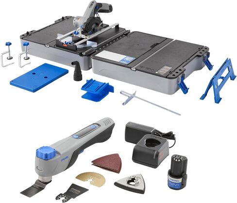 Dremel Blueprint 12V Bundle - Portable Saw Station with Brushless Compact Circular and Multi-Purpose Cutting Case + Brushless Project Multi-Tool with Integrated Application Selector in Kuwait
