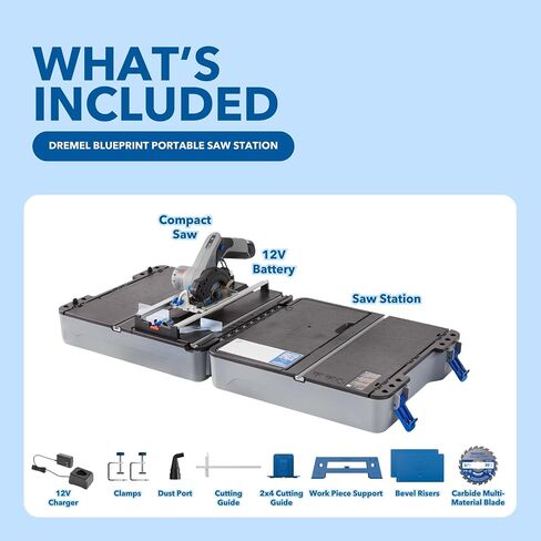 Dremel Blueprint 12V Bundle - Portable Saw Station with Brushless Compact Circular and Multi-Purpose Cutting Case + Brushless Project Multi-Tool with Integrated Application Selector in Kuwait